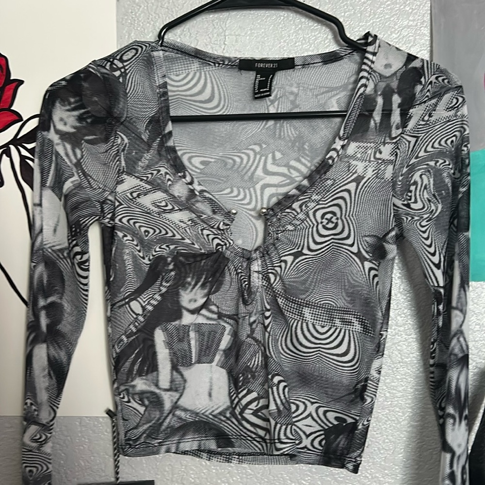 Small Mesh Anime Longsleeve